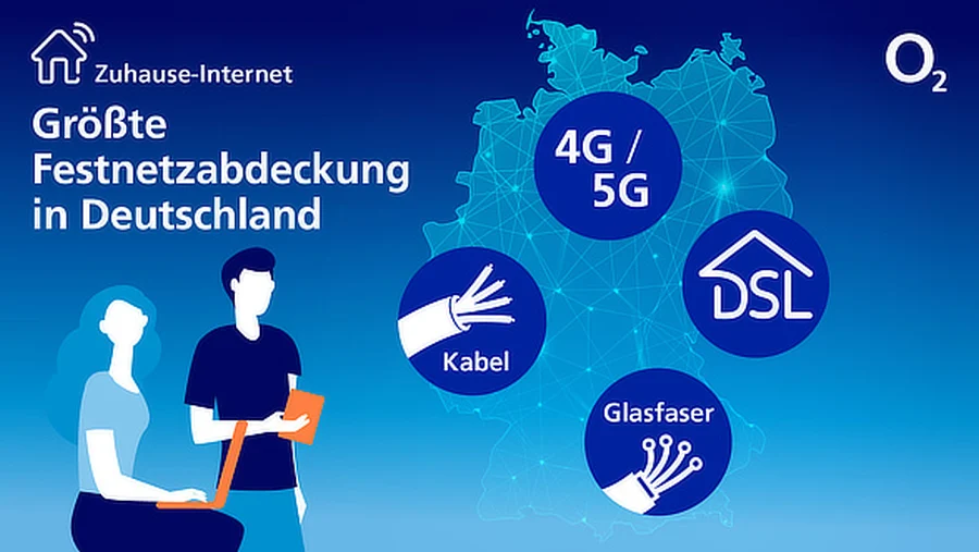 Internet von O2 über 4G/5G, Kabel, VDSL oder Glasfaser